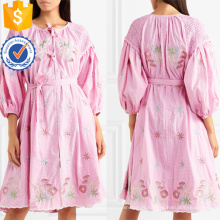 Trois-quarts longueur manches brodé coton Mini robe d&#39;été fabrication en gros de mode femmes vêtements (TA0327D)